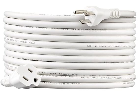 White Extension Cord 50'