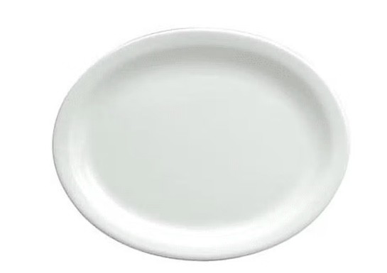 Rego - Narrow Rim - 12" Oval Plate (per dozen)