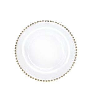 Charger Plate - Gold Rim - Glass (per dozen)