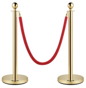 Stanchion - Gold, Red Rope