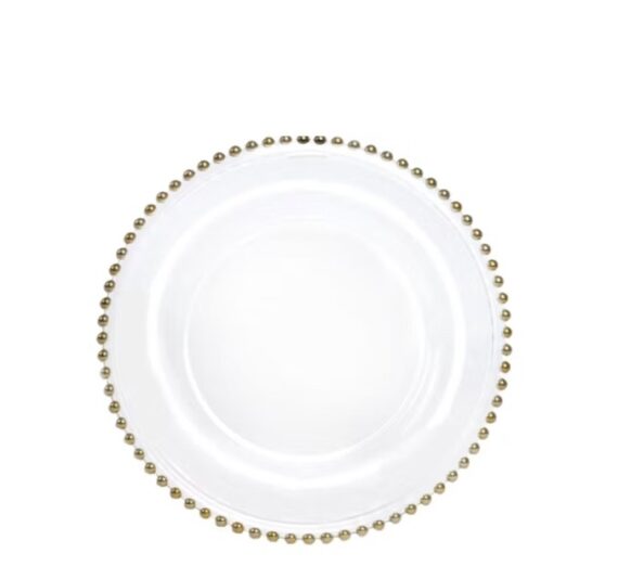 Charger Plate - Gold Rim - Acrylic (per dozen)
