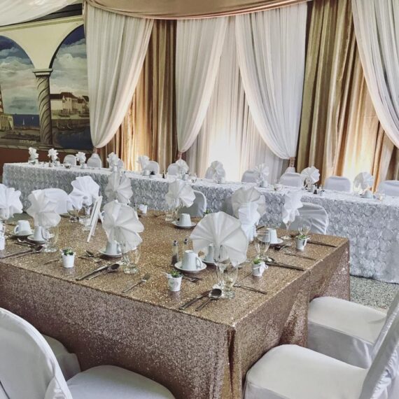 Tablecloth, Blush Sequin - 90" x 156"