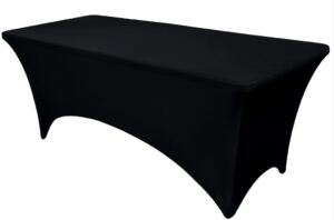 Tablecloth, Black - 8' Spandex, Rectangular