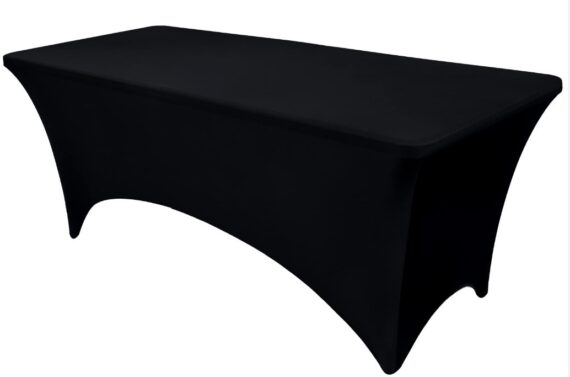 Tablecloth, Black - 8' Spandex, Rectangular