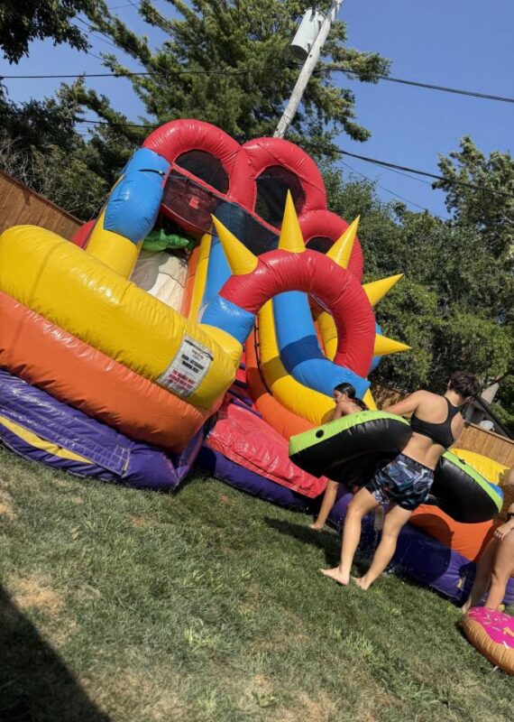Rainbow Double Water Slide, Inflatable - 15'