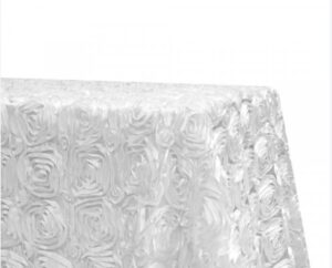 Tablecloth, White Rosette - 90" x 156"
