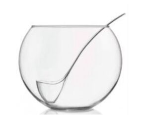Punch bowl with ladle, glass 6 qt