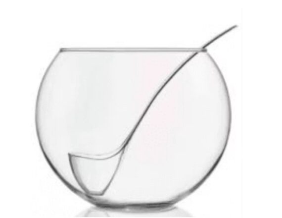 Punch bowl with ladle, glass 6 qt