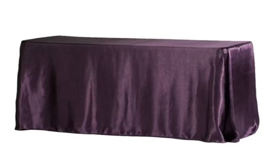 Tablecloth, Aubergine, Satin - 90" x 156"