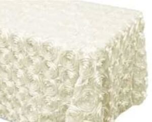 Tablecloth, Ivory Rosette - 90" x 156"
