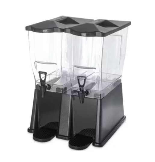 Beverage Dispenser, Black Acrylic - Double Tap (3 Gal, each)
