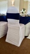 Chair Cover - White, Spandex - Ruched #605