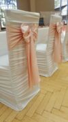 Chair Cover - White, Spandex - Ruched #605