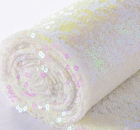 15ft - Draping Panel - White Sequin